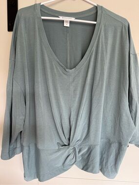 Athleta Dusty Blue Twist-Front V-Neck Tunic